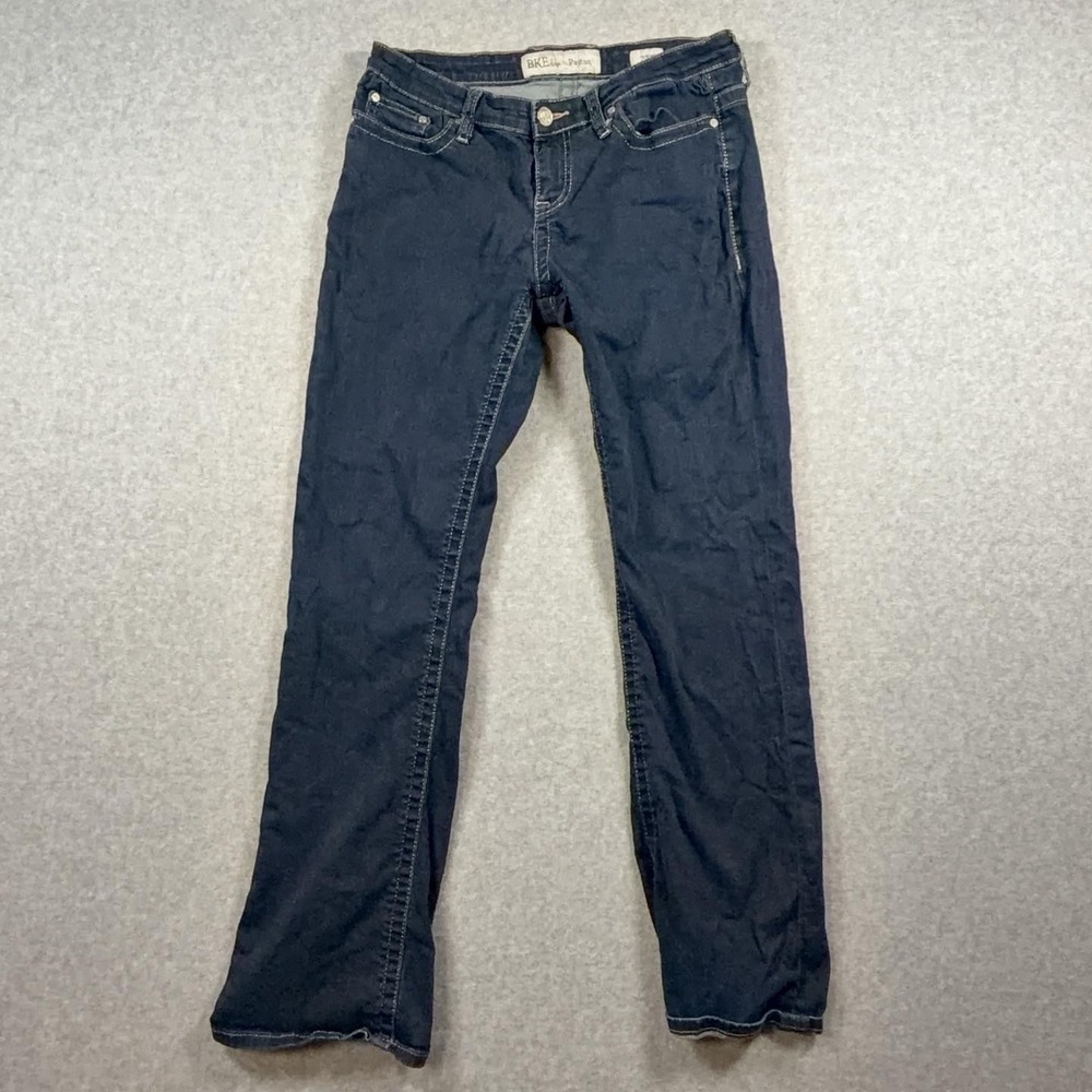 BKE Payton Jeans Womens 29x31.5 Dark Wash Blue Mid Rise Relaxed Bootcut Stretch